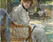 A summer afternoon in the garden - 艾萨克·斯诺曼